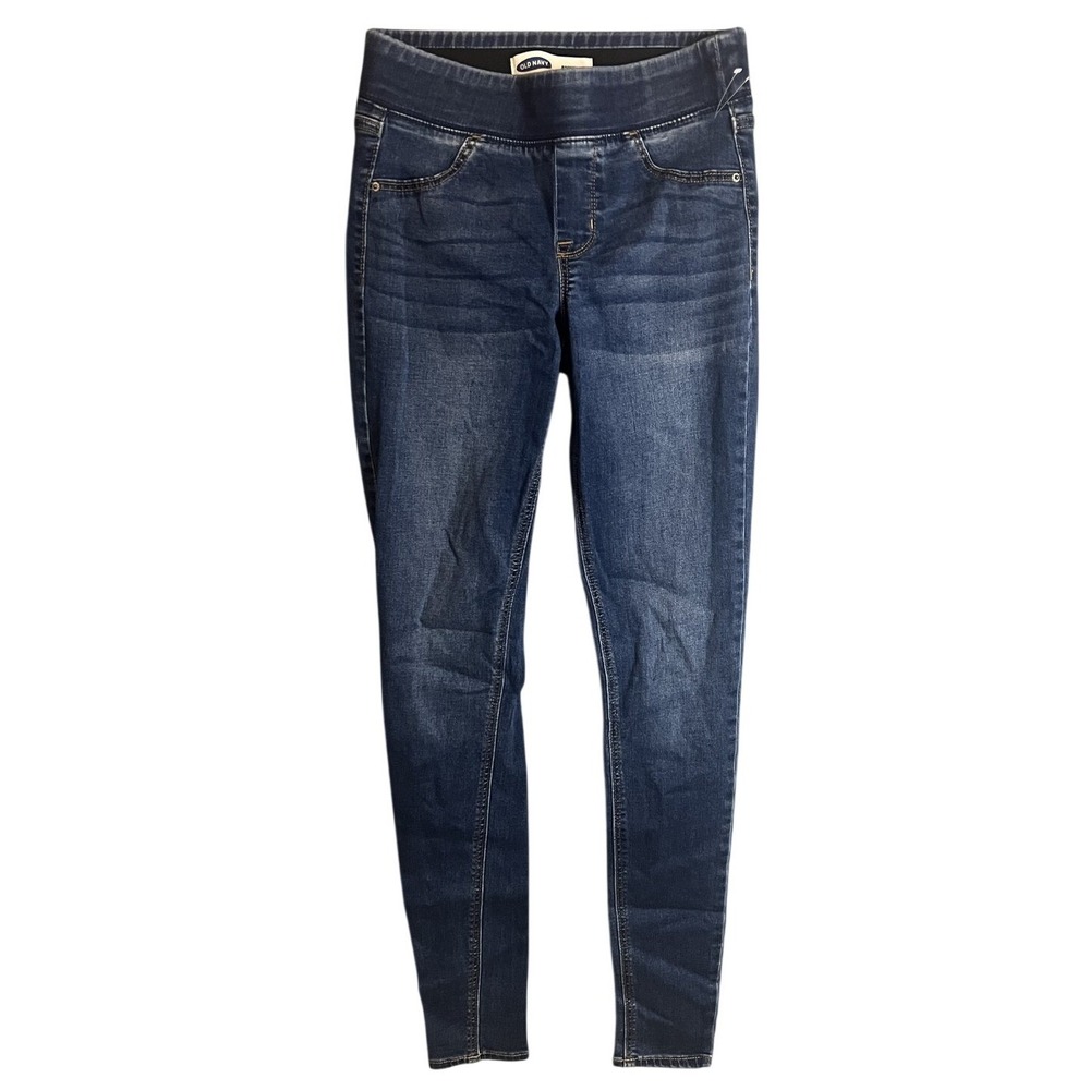 Old‎ Navy Rockstar Jeggings Women's Size 2 Long Blue Denim Pull On Skinny Jeans